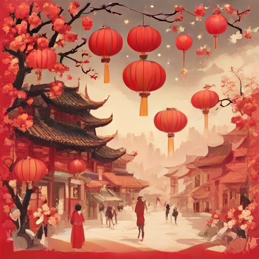 the greeting card for My wife with Chinese New Year