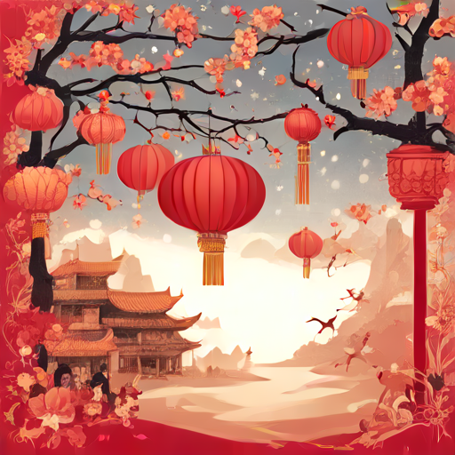 the greeting card for Aunt with Chinese New Year
