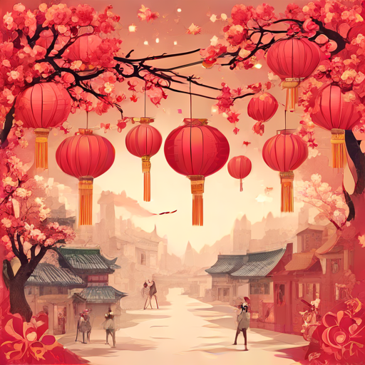 the greeting card for Fiance with Chinese New Year