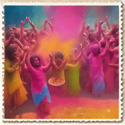 the greeting card for Grandfather with Holi
